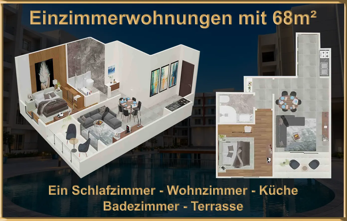 Wohnungen mit 68m² zum Verkauf in Hurghada